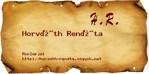 Horváth Renáta névjegykártya